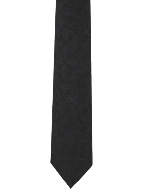 

Peter England Black Woven Design Broad Tie