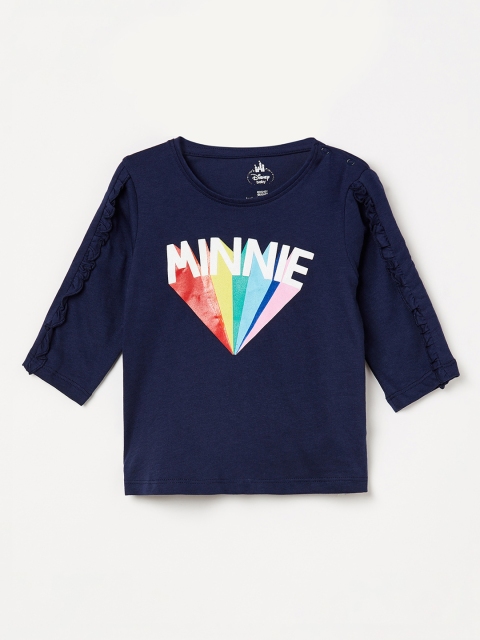 

Juniors by Lifestyle Girls Navy Blue & White Printed Top