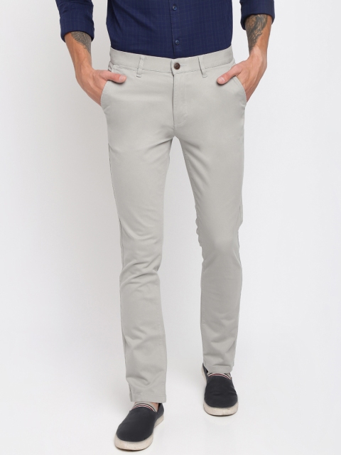 

Crocodile Men Grey Slim Fit Solid Regular Trousers