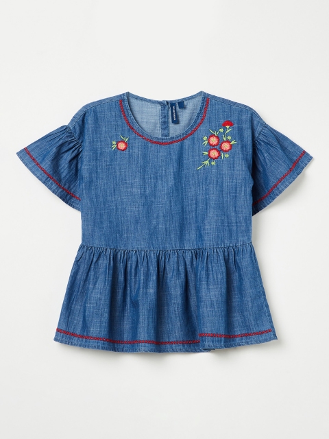 

Fame Forever by Lifestyle Girls Navy Blue Printed Peplum Top