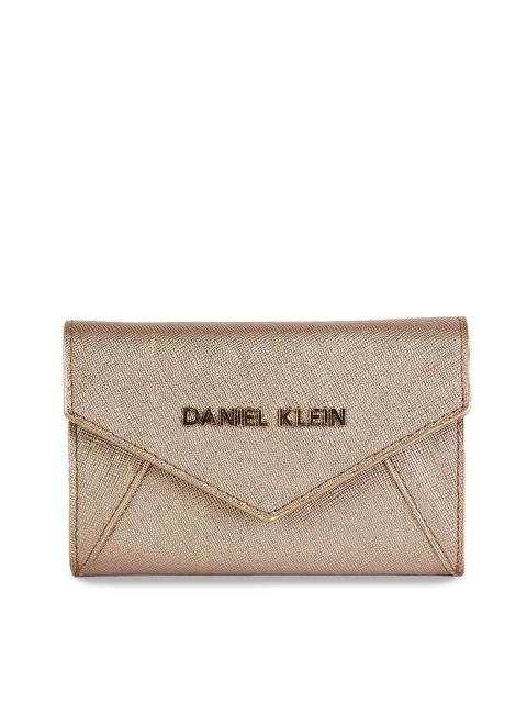 

Daniel Klein Women Silver-Toned Textured Two Fold Wallet