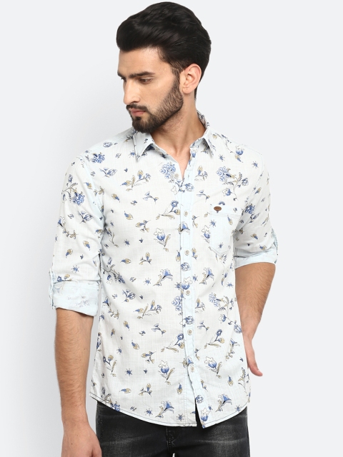 

Mufti Men Blue Slim Fit Printed Casual Shirt