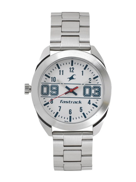 

Fastrack Men Silver-Toned Analogue Watch 3175SM01