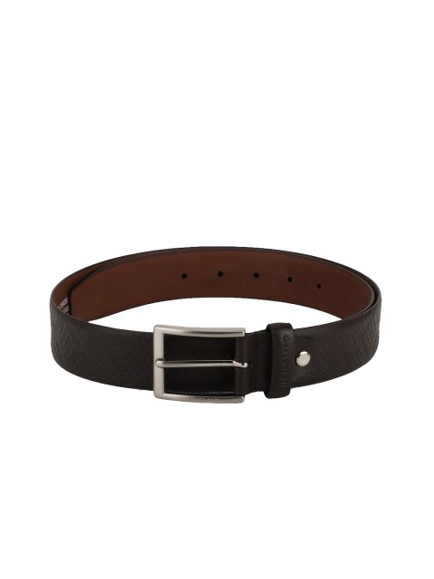 

Peter England Men Brown Textured Leather Belt
