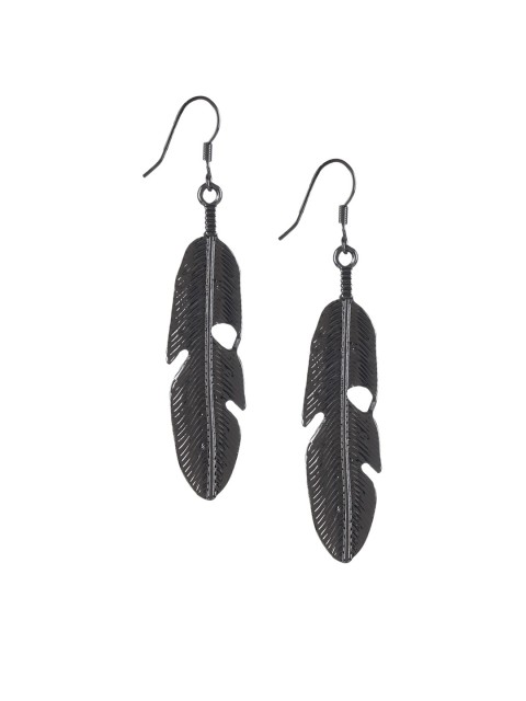

Mali Fionna Charcoal Grey Leaf Shaped Drop Earrings