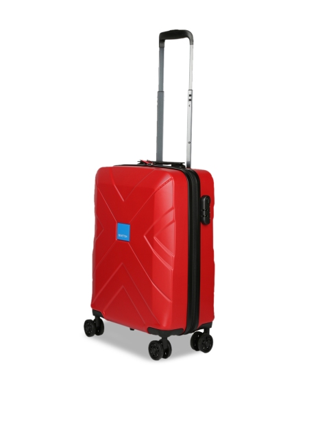 

United Colors of Benetton Red 360-Degree Rotation Water Resistant Cabin Trolley Bag