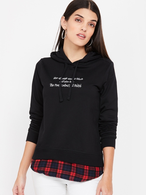 

Fame Forever by Lifestyle Women Black Printed Hooded Sweatshirt