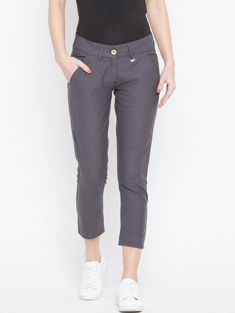 

JUMP USA Women Grey Skinny Fit Solid Cropped Regular Trousers