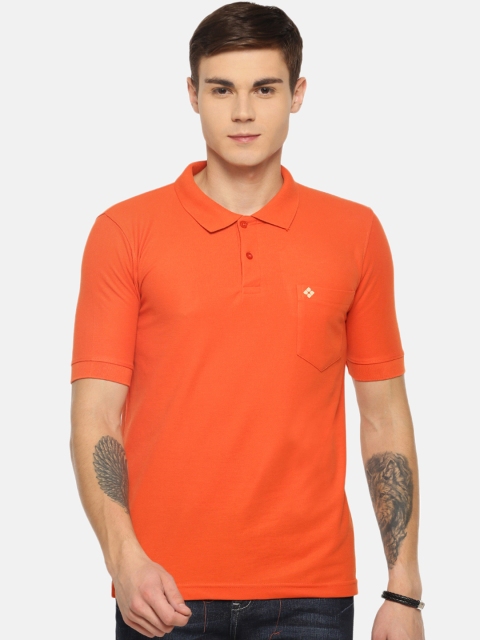 

Dollar Bigboss Men Orange Solid Polo Collar T-shirt