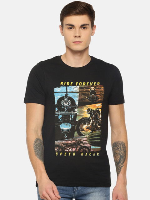 

Dollar Bigboss Men Black Printed Round Neck T-shirt