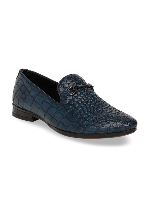 

Respiro Men Blue Textured Formal Slip-On Shoes