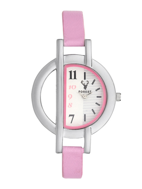 

Hobforestessentials Women White & Pink Analogue Watch FR-267-PK