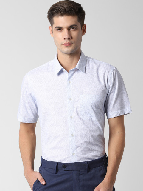 

Peter England Men Blue Regular Fit Printed Formal Shirt