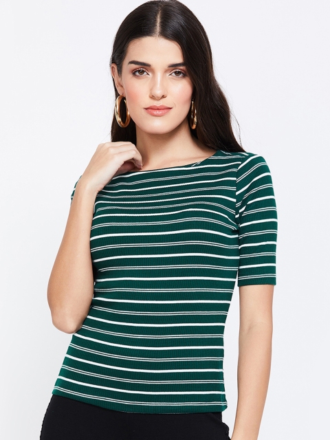 

Ginger by Lifestyle Women Green Striped Top