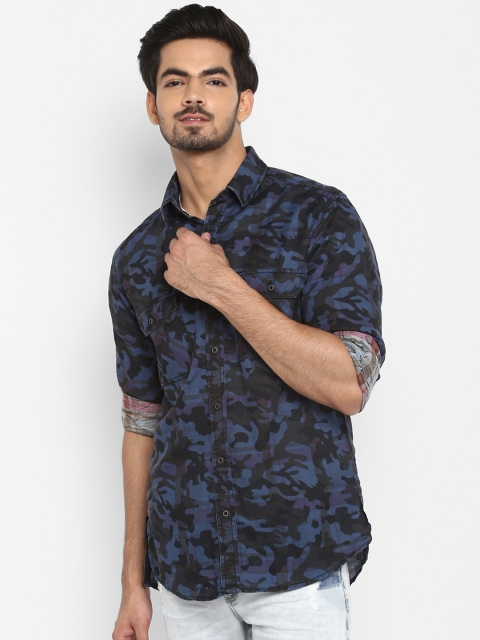 

Mufti Men Blue Camouflage Printed Slim Fit Casual Shirt