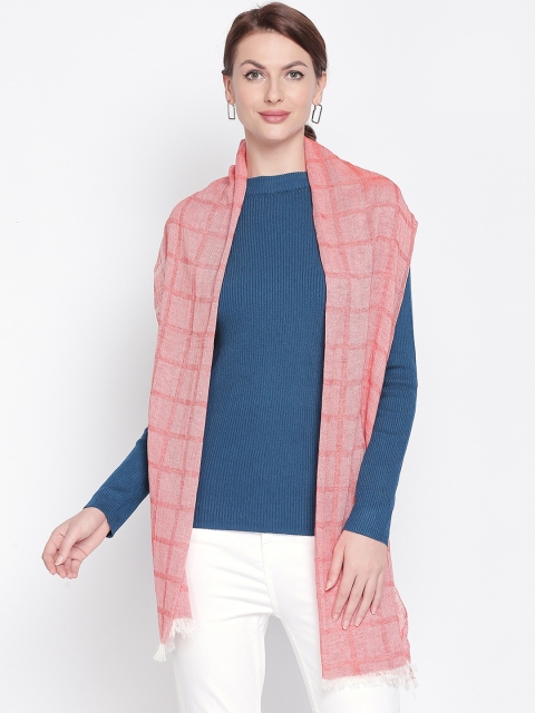 

Style Quotient Women Checked Scarves, Orange