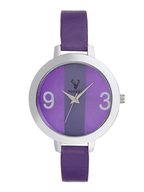 

Hobforestessentials Women Purple & Silver-Toned Analogue Watch FR-269-PR