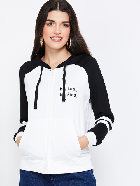 

Fame Forever by Lifestyle Women White Printed Hooded Sweatshirt