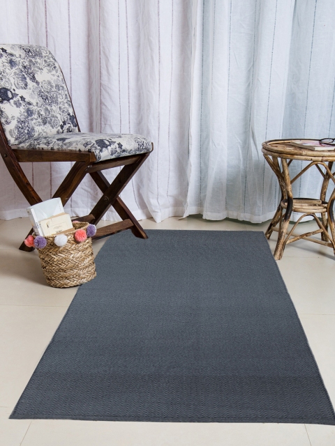 

Dhrohar & Neudis Grey Solid Woven-Dari No-Shredding Dhurrie