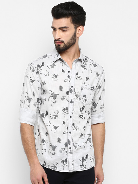 

Mufti Men Blue & Grey Slim Fit Printed Casual Shirt