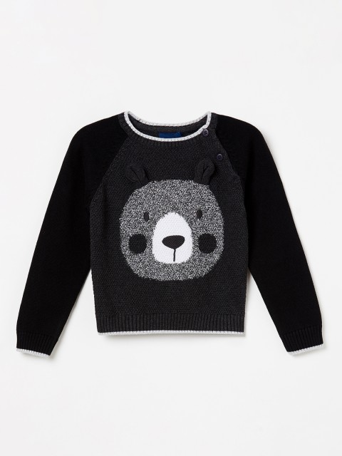 

Juniors by Lifestyle Boys Black & White Printed Sweater