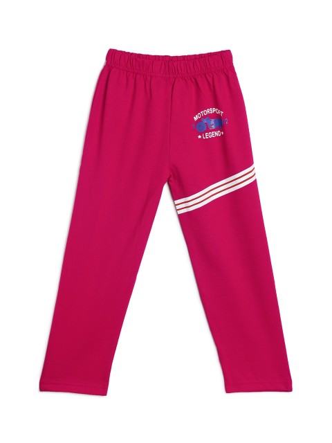 

SWEET ANGEL Kids Pink Solid Straight-Fit Track Pants