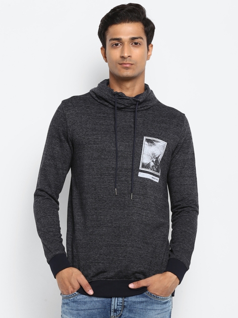 

Mufti Men Charcoal Grey Solid Sweatshirt