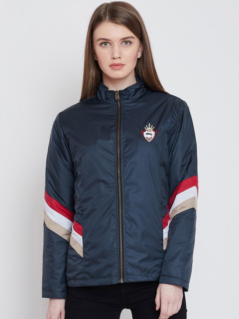 

JUMP USA Women Navy Blue Solid Padded Jacket