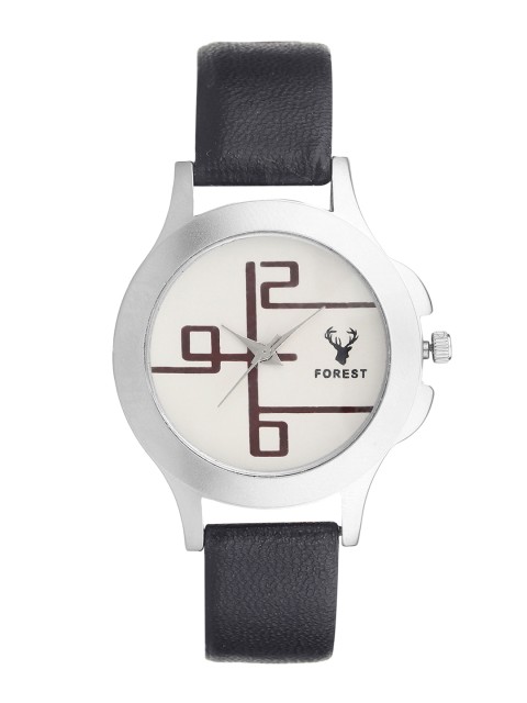 

Hobforestessentials Women White & Black Analogue Watch