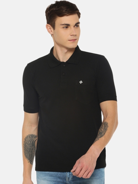 

Dollar Bigboss Men Black Solid Polo Collar T-shirt