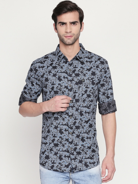 

Mufti Men Navy Blue Slim Fit Printed Casual Shirt