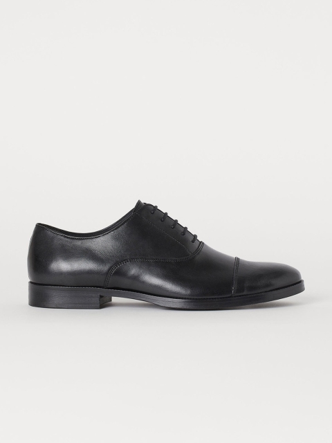 

H&M Men Black Leather Oxford Shoes