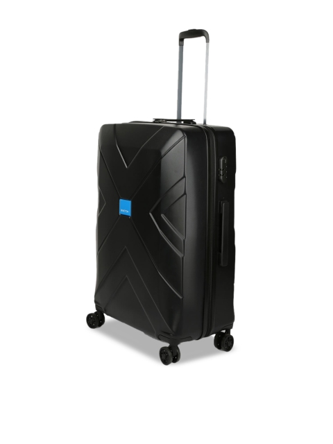 

United Colors of Benetton Unisex Black 360-Degree Rotation Large Trolley Suitcase