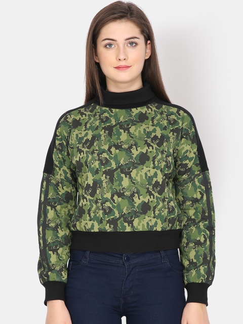 

Yaadleen Women Green & Black Printed Sweatshirt