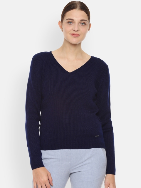 

Van Heusen Woman Navy Blue Solid Sweater
