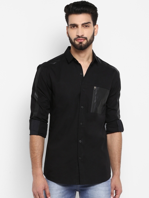

Mufti Men Black Solid Slim Fit Casual Shirt