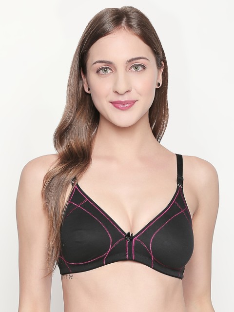 

Lady Love Black Solid Non-Wired Non Padded T-shirt Bra LLBR8090