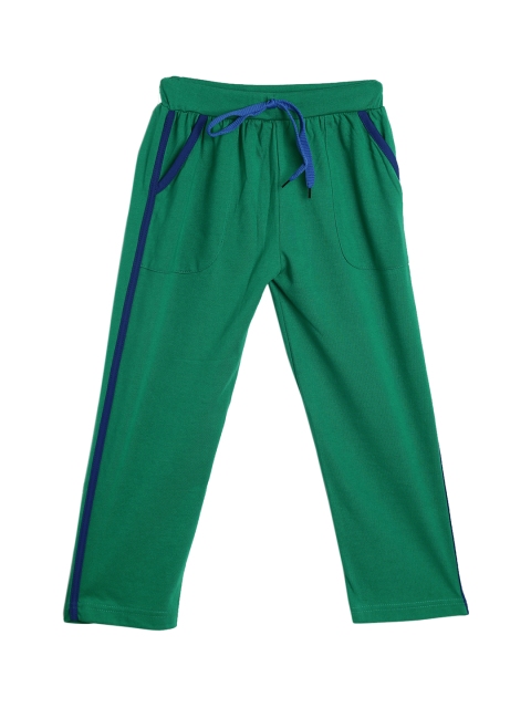 

SWEET ANGEL Kids Green Solid Straight-Fit Track Pants