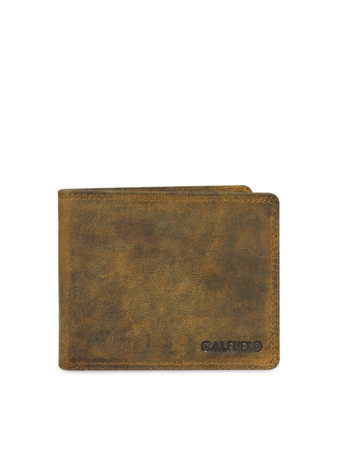 

CALFNERO Men Brown Textured Two Fold Leather Wallet
