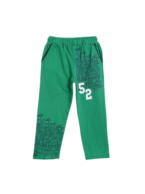 

SWEET ANGEL Kids Green Solid Straight-Fit Track Pants