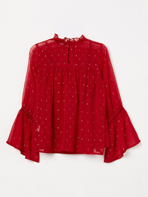 

Fame Forever by Lifestyle Girls Red Self Design A-Line Top
