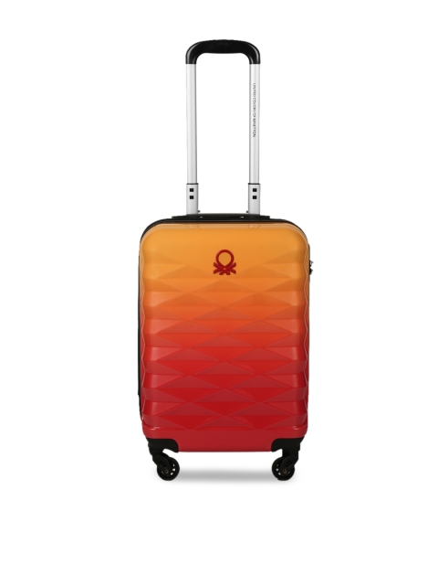 

United Colors of Benetton Unisex Red Textured Cabin Trolley Suitcase