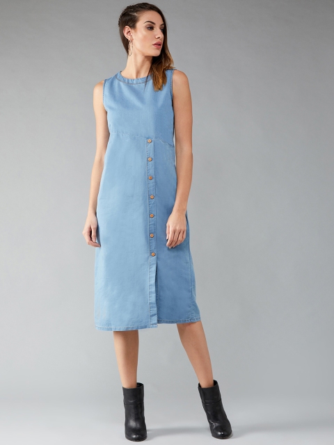 

DOLCE CRUDO Women Solid Blue Sheath Dress