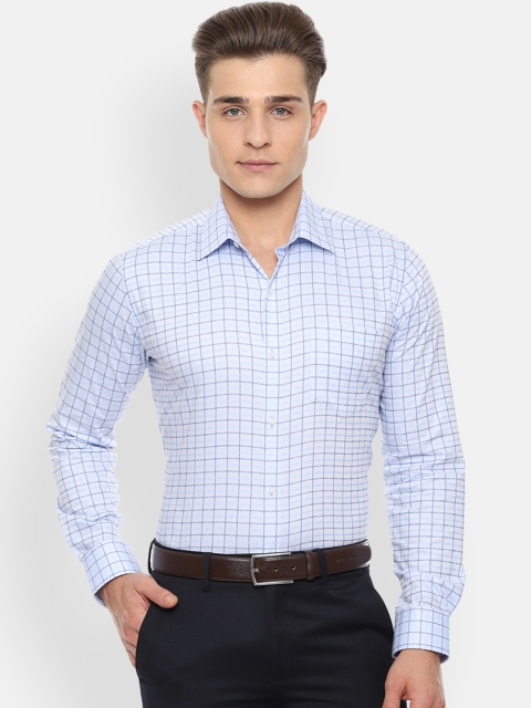 

Van Heusen Men Blue Slim Fit Checked Formal Shirt
