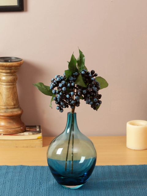 

TAHYAA Blue & Green Set of 2 Artificial Berry Flower Stick