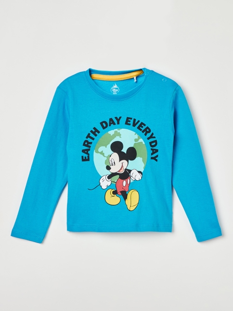 

Juniors by Lifestyle Boys Blue Mickey Mouse Printed Round Neck T-shirt