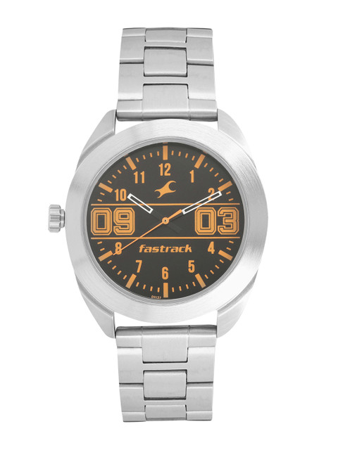 

Fastrack Men Silver-Toned Analogue Watch 3175SM02