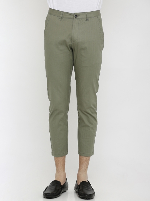 

Rex Straut Jeans Men Green Smart Slim Fit Solid Regular Trousers