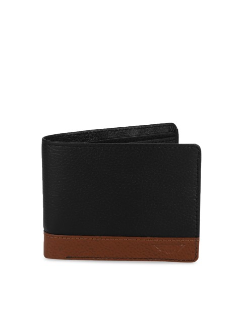 

Red Tape Men Black & Tan Brown Colourblocked Leather Two Fold Wallet