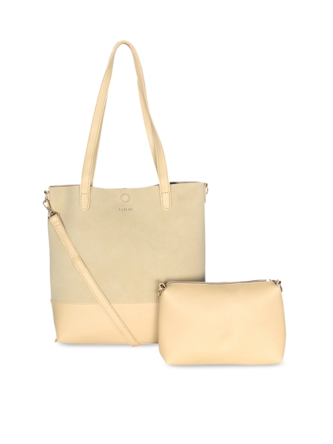 

ESBEDA Beige Colourblocked Shoulder Bag with a Pouch